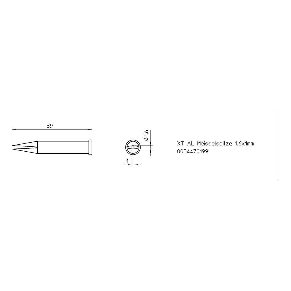 Soldering tip Chisel shaped 2.4 mm