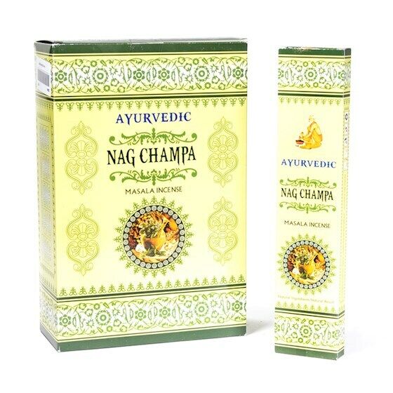 Incenso Masala Ayurvedico NAG CHAMPA 12 Scatole da 15 Bastoncini Stick Yoga