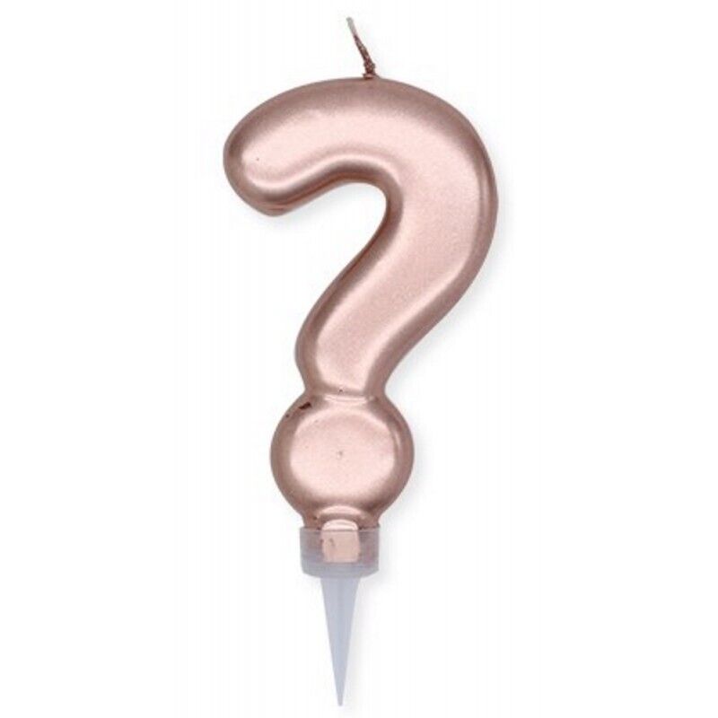Candelina Plump Cm. 10 – Punto interrogativo – Rosa Gold metal