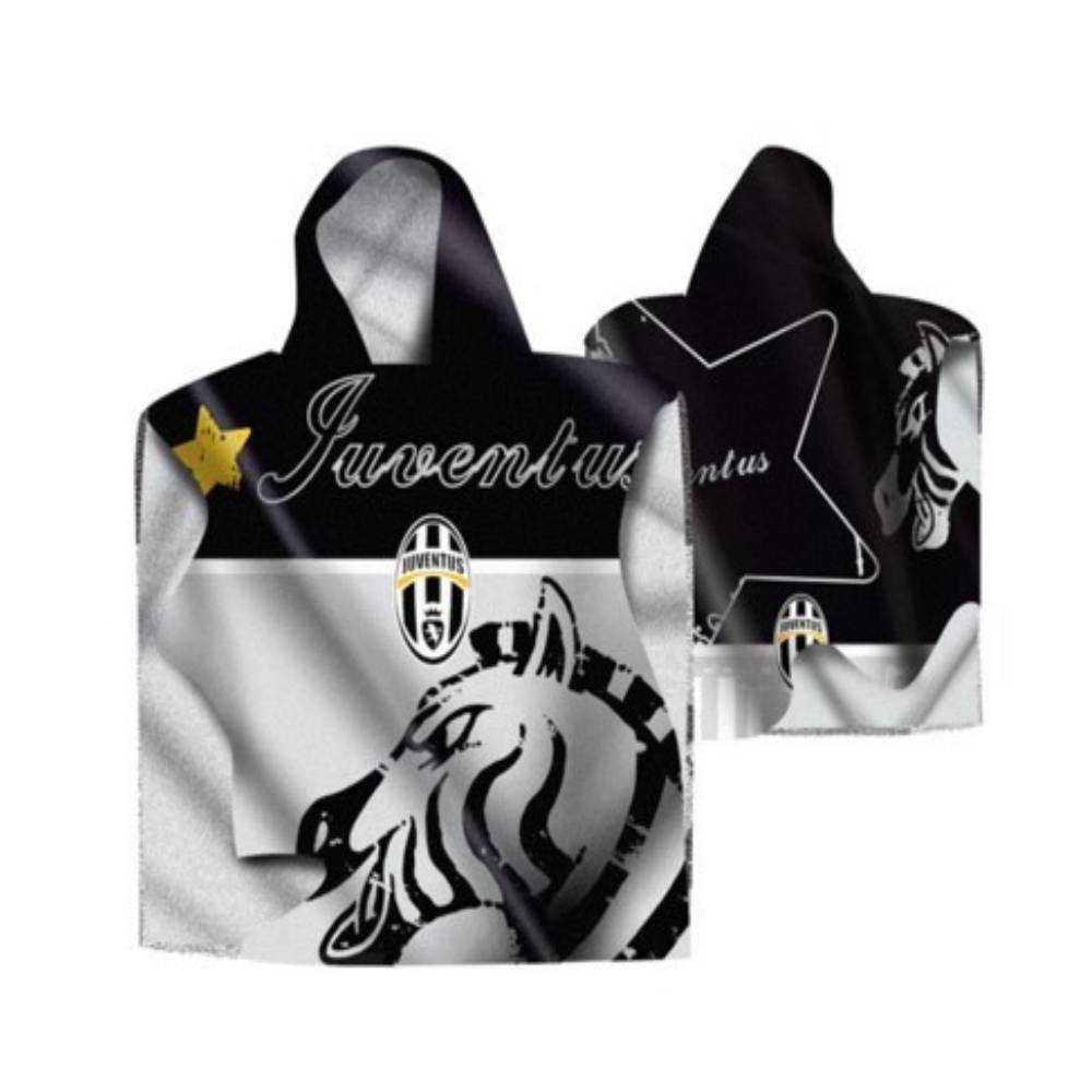 Accappatoio PONCHO Juventus per bambini bianco-nero