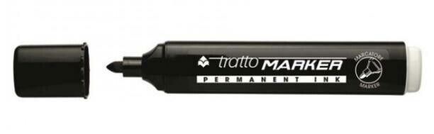 marcatore permanente tratto marker nero 1pz punta tonda