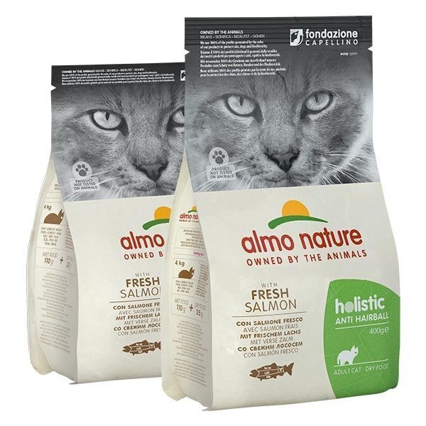 Almo Holistic Aiuto Gatto, Crocchette 400gr - hairball, Pesce e Patate