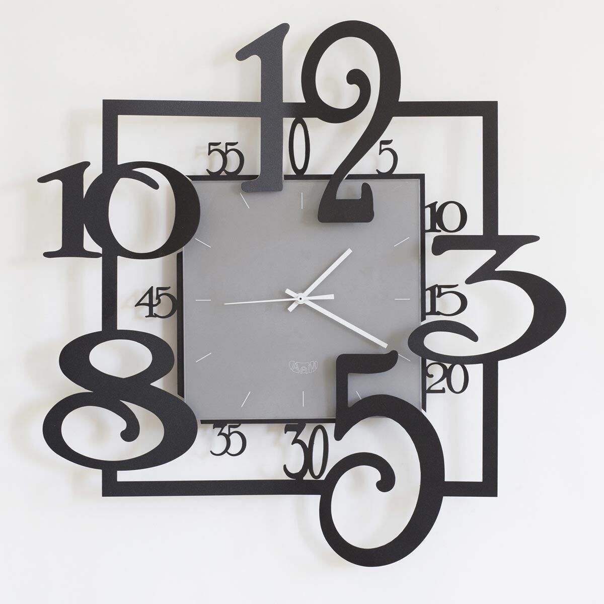 Arti e Mestieri Orologio da parete Amos Metallo   Nero