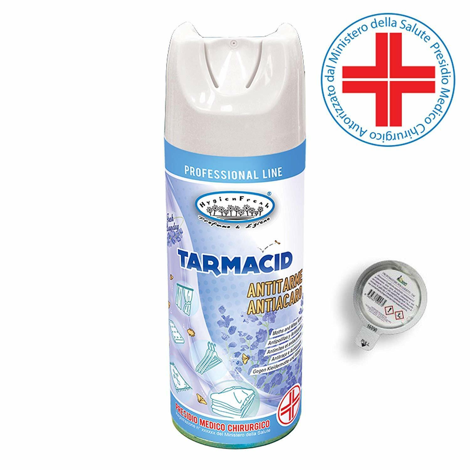 HygienFresh Tarmacid Profumo Deodorante Spray Antitarme Antiacaro Professionale