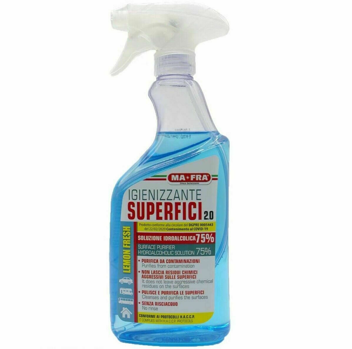 MAFRA MA*FRA Igienizzante Superfici 2.0 Alcolico al 75% formato 500ml Ma-Fra