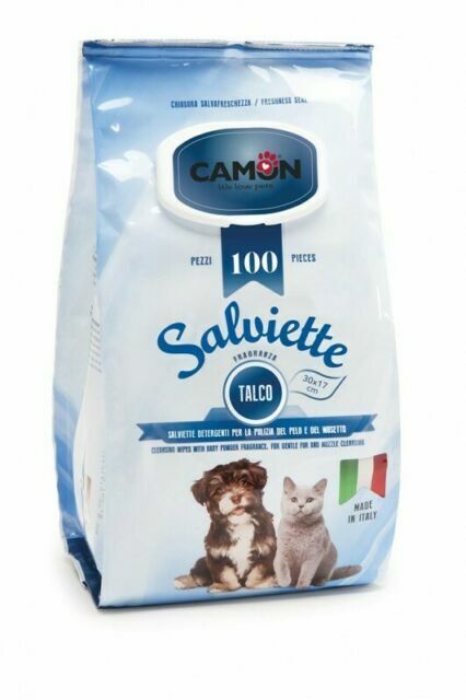 Camon Salviette Bergamotto per la Pulizia del Pelo e del Musetto gli Animali