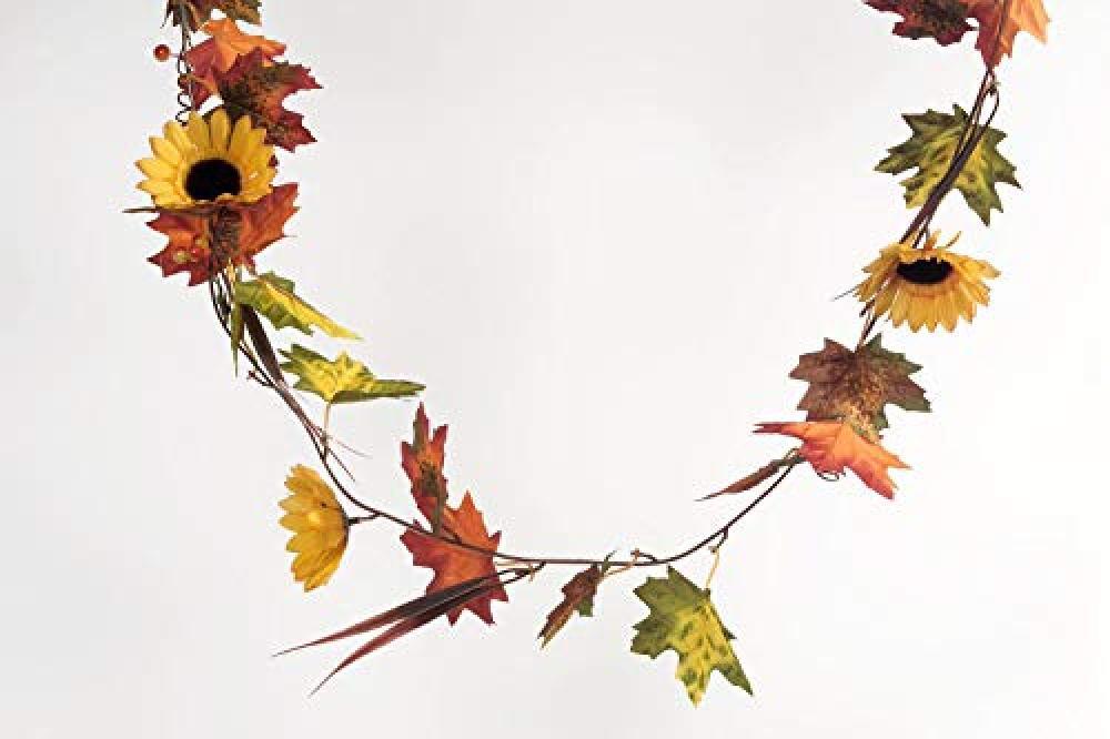 (TG. taglia unica) HEITMANN DECO Herbst-Girlande mit Sonnenblumen - für Innen u