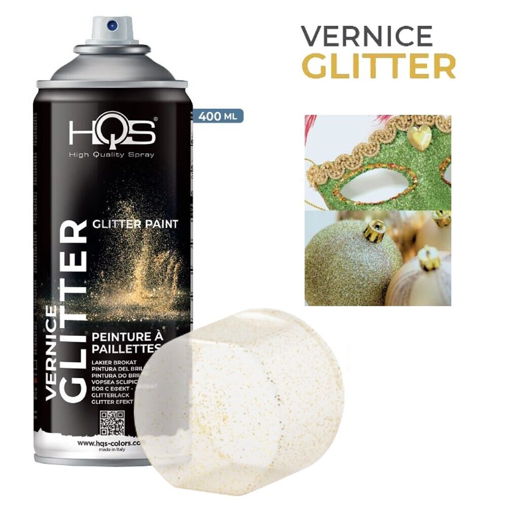 VERNICE SPRAY EFFETTO GLITTER ORO ML.400 HQS SPRAY DECORATIVO GLITTERATO ORO