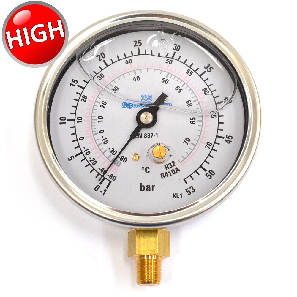 Manometro di alta pressione scale gas R32 e R410A a bagno di glicerina
