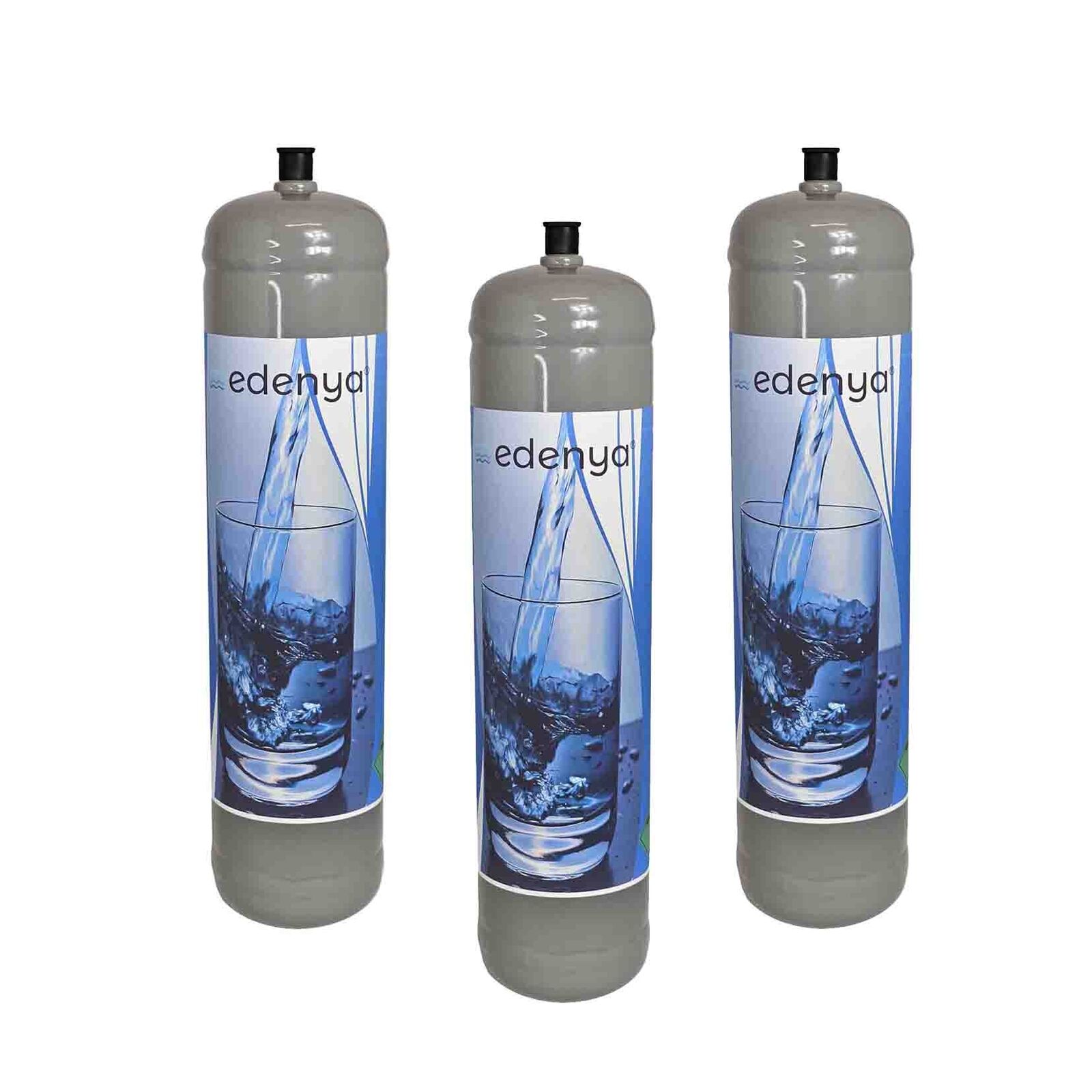 3 Bombole CO2 600 gr monouso Edenya Bubbles con attacco M11x1 per acqua frizz...