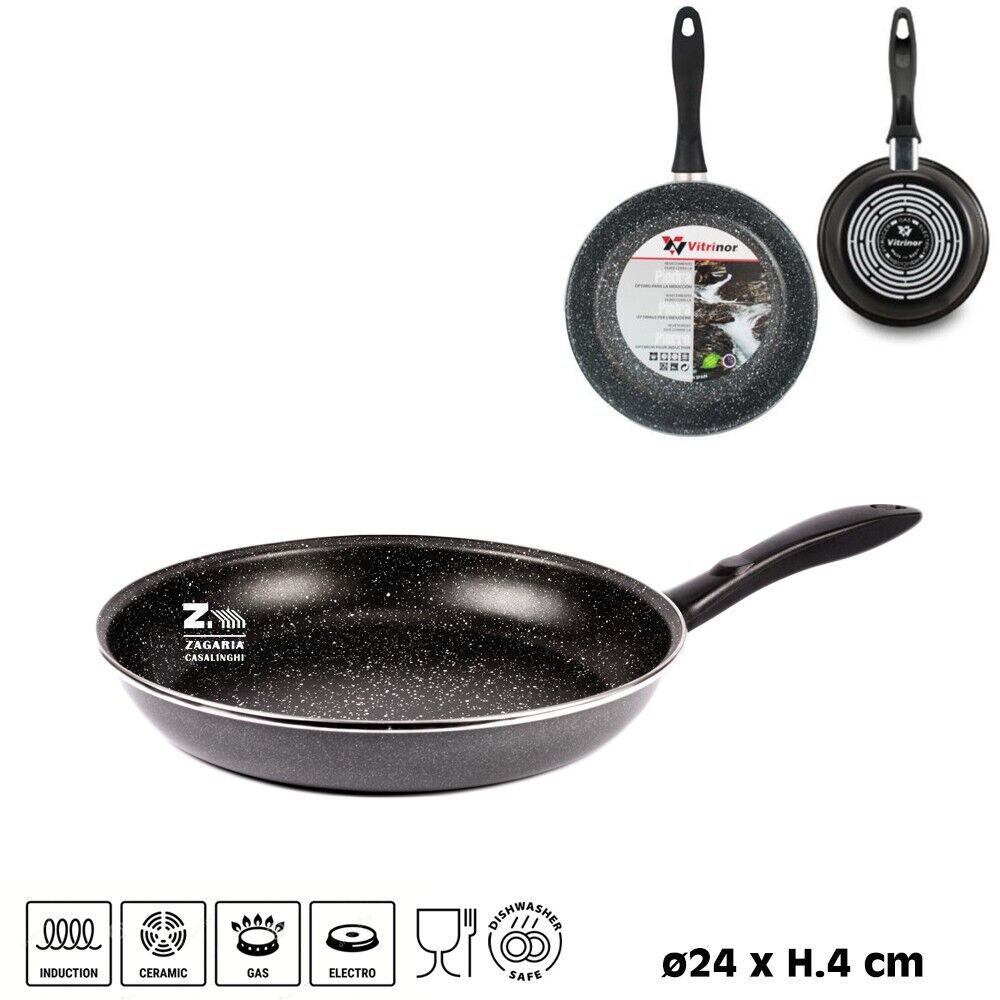PADELLA SALTAPASTA K2 D.24xH.4cm ACCIAIO SMALTATO PIETRA ANTIADERENTE INDUZIONE