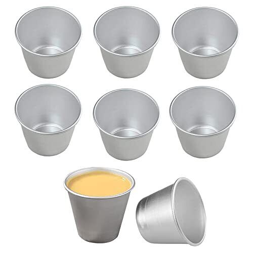 Sctmda Stampo Budino 8 Pezzi Mini Stampi per Budino Alluminio Budino (P4W)