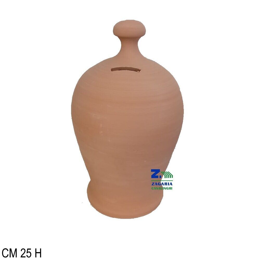 SALVADANAIO PORTAMONETA IN TERRACOTTA CM 25 H ARTIGIANALE VINTAGE