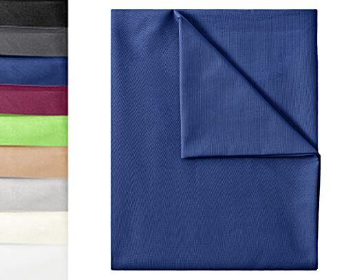 GREEN MARK Textilien Lenzuolo con Angoli, 100% Cotone, Blu Navy, 180x275 (x2C)