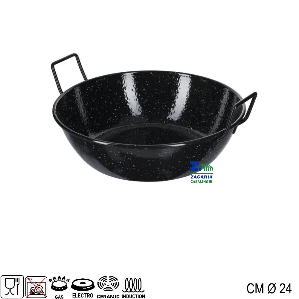 TEGAME LA VALENCIA CASSERUOLA DIAM. 24 CM FONDO ACCIAIO SMALTATO PER INDUZIONE