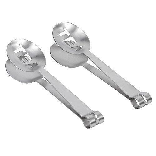 2 piece tè Bustina di tè cucchiaio in acciaio inox bustina Squeezer (v3Z)