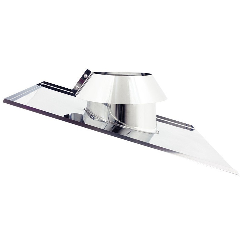 Faldale inclinato in acciaio inox 6 decimi AISI 304 per tubo da 160mm