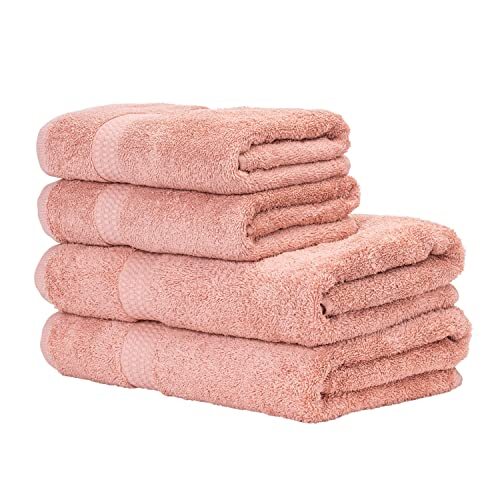 TRAMAS+ Set di 4 Asciugamani Premium 700gr, 2 asciugamani da viso (F7D)