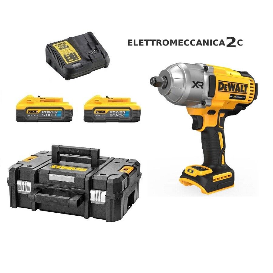 DEWALT DCF900H2T-QW avvitatore ad impulsi 18v 2 batterie 5ah powerstack 1898Nm