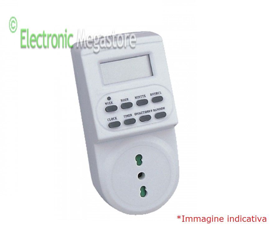 TIMER DIGITALE SETTIMANALE - PRESA PROGRAMMABILE TEMPORIZZATA NUOVISSIMO MODELLO