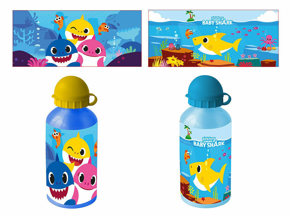 1 Borraccia in Alluminio 500 ml Baby Shark Modelli Assortiti
