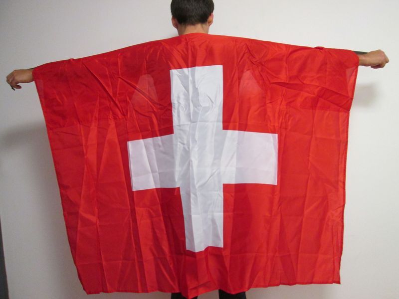 BANDIERA SVIZZERA - BODY BANDIERA SVIZZERA 90 x 150 cm per tifosi con maniche -
