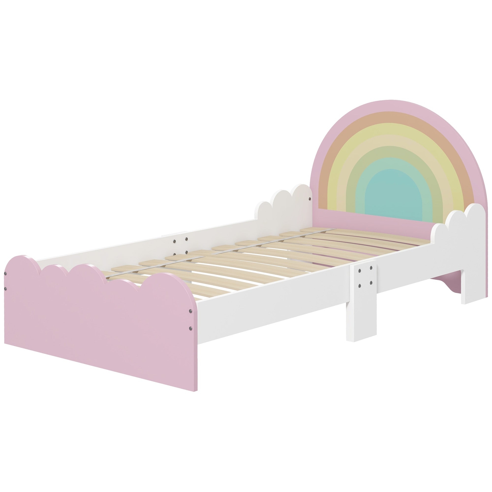 Lettino per Bambini 3-6 Anni con Sponde Laterali Anticaduta 143x74x66 cm in MDF
