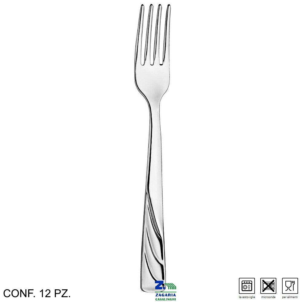 12 FORCHETTA TAVOLA ARIES IN ACCIAIO INOX FINITURA LUCIDA A SPECCHIO SPESSORE 2m