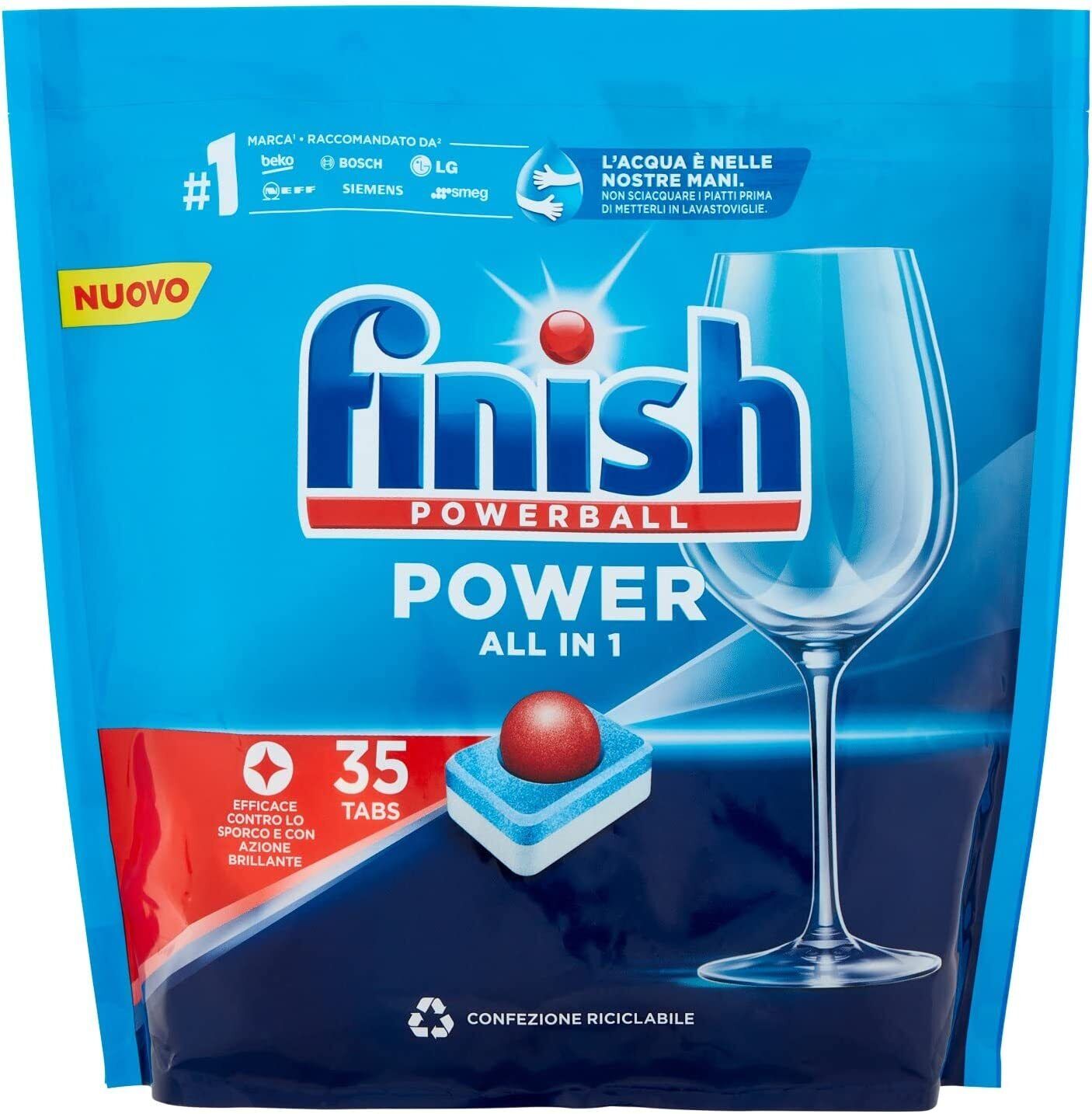 Finish Pastiglie per Lavastoviglie, All in One, 35 Pastiglie