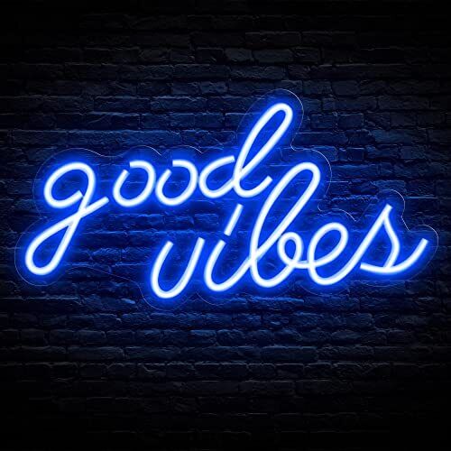 Blue Good Vibes Neon Light, Good Vibes parole insegna al neon, Led Neon (w8F)