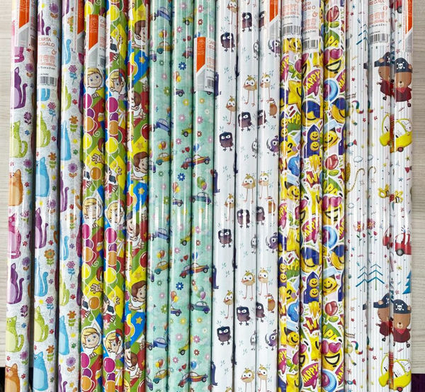 1 Rotolo Carta Regalo 70x200 cm Bambini Fantasie Assortite