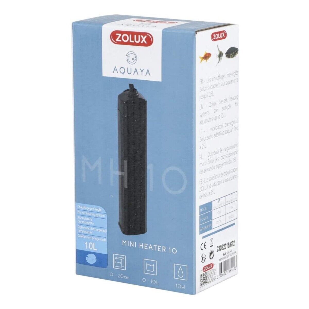ZOLUX RISCALDATORE 10 W NERO PREIMPOSTATO ACQUARIO FINO 10 LITRI DOLCE MARINO