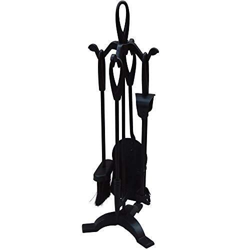 Home Discount -Set di 5 Attrezzi per caminetto, Colore: Nero (X9x)