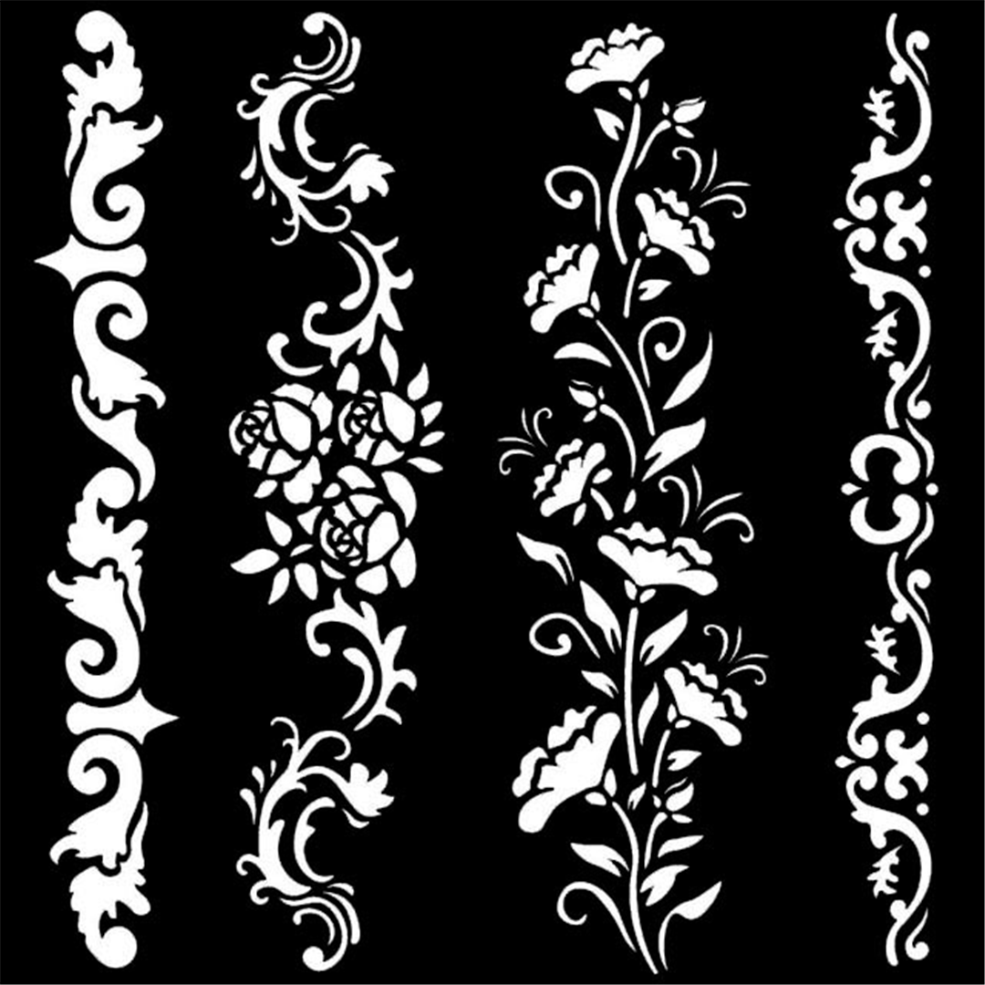 Stencil Media 18x18 Cm. Spessore 0,25 Mm 54-Bordure | Stamperia