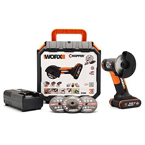 Worx WX801 Mini smerigliatrice Chopper 20 V 2,0 Ah, Nero, 1bat 4.0Ah
