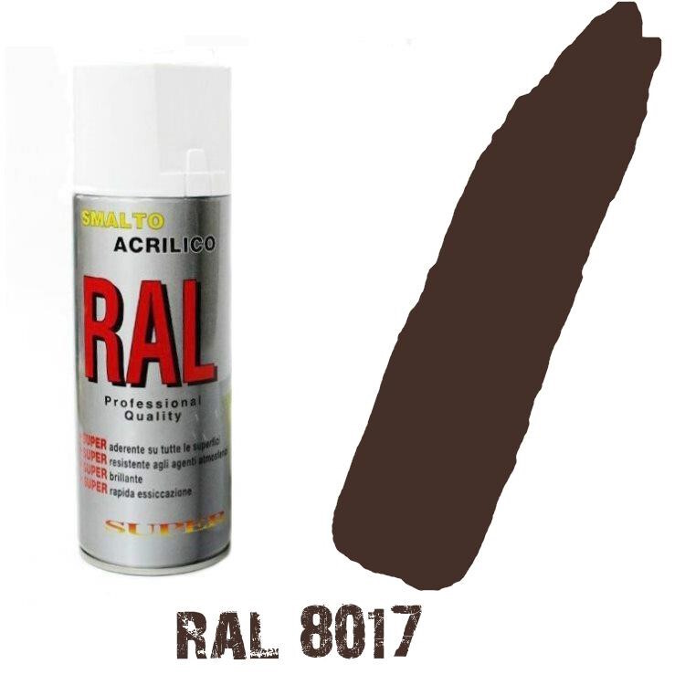 BOMBOLETTA SPRAY MARRONE CIOCCOLATA SCURO RAL 8017 ACRILICO VERNICE BRILLANTE LU