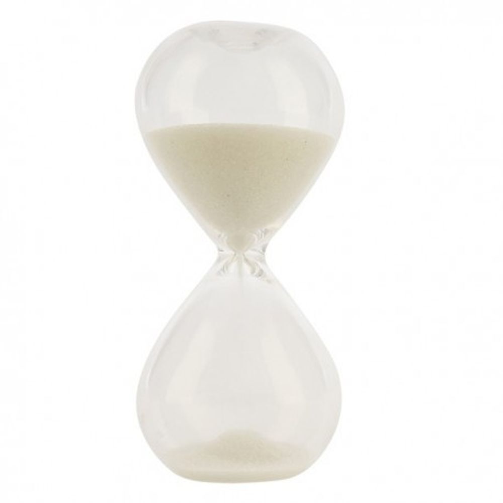 Clessidra in vetro polvere BIANCA da 15 cm BOMBONIERA 15P6