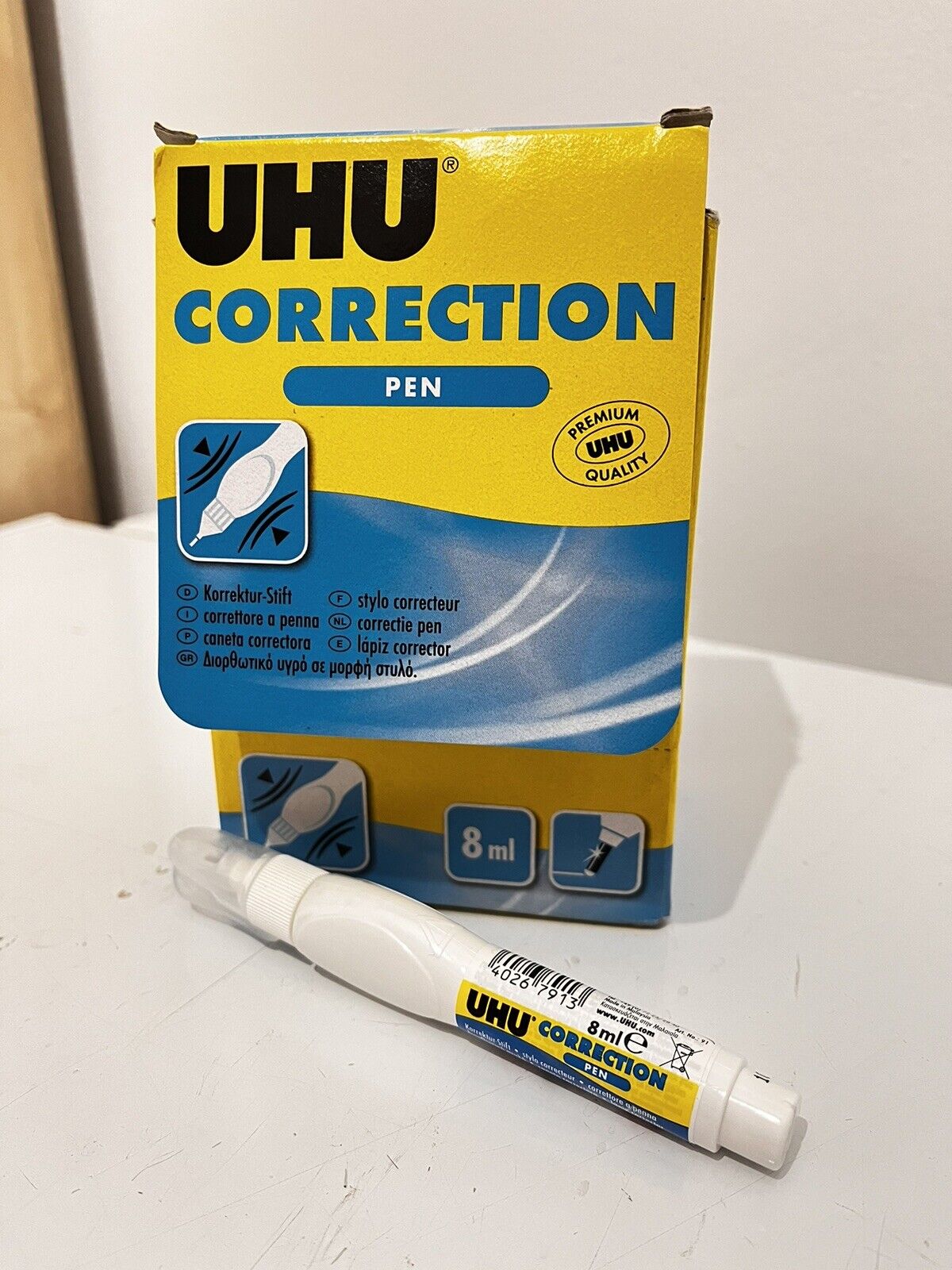 4 PEZZI - CORRETTORE A PENNA -UHU CORRECTION - 8ml