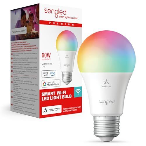 Lampadina LED smart Sengled (E27), abilitata per Matter i Alexa, (j6X)
