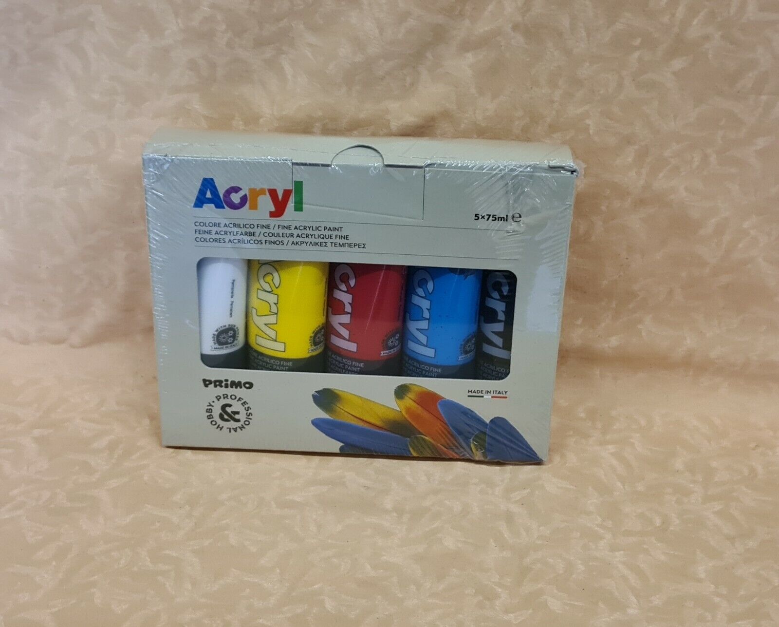 5 TUBETTI COLORI ACRILICI PRIMO 75ml cod.25931