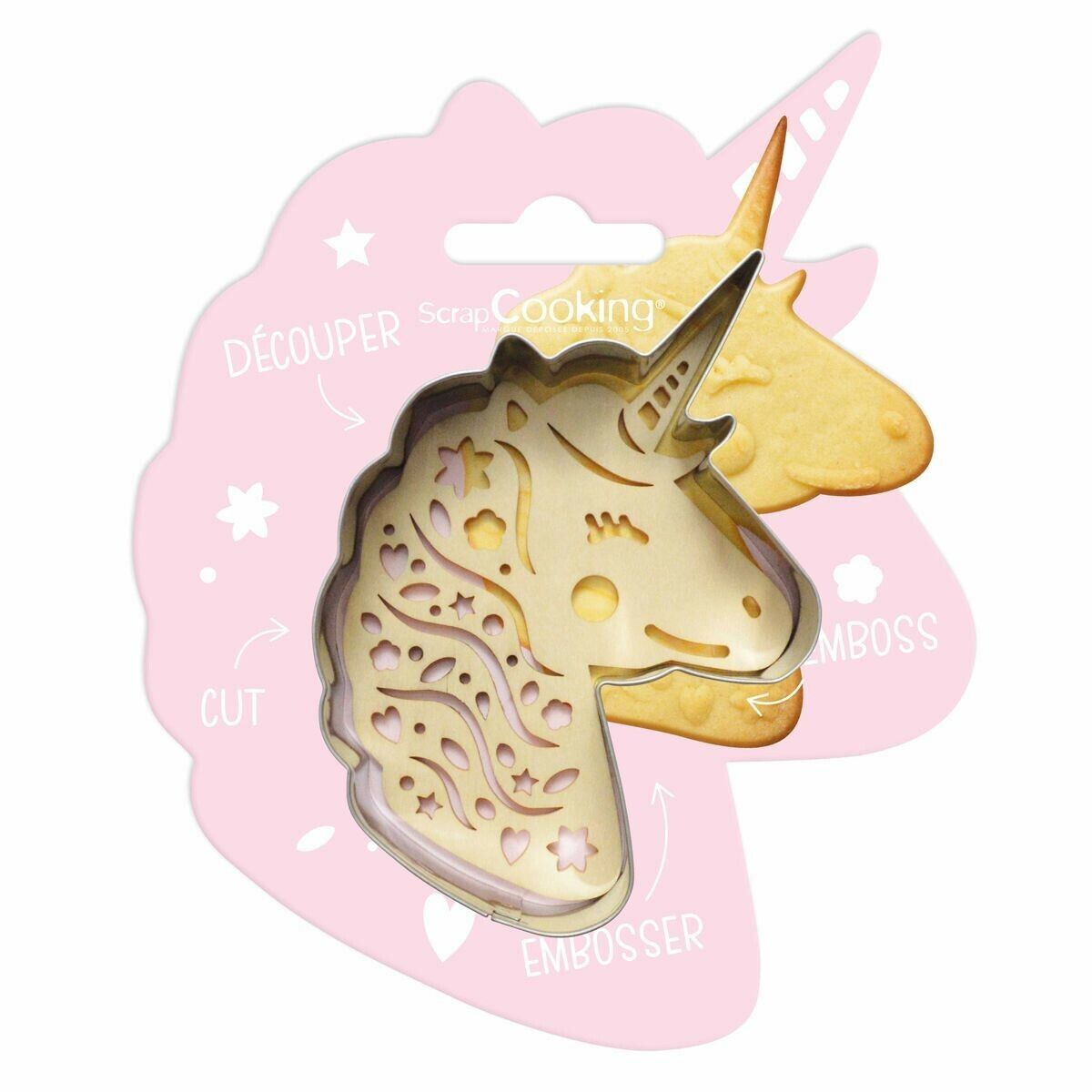 Kit Tagliapasta incisione e impressione embosser Unicorno per biscotti