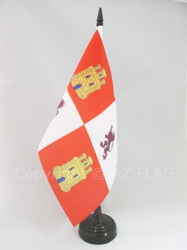 BANDIERA DA TAVOLO CASTIGLIA E LEÓN 21x14cm - PICCOLA BANDIERINA CASTILLA Y LEÓN