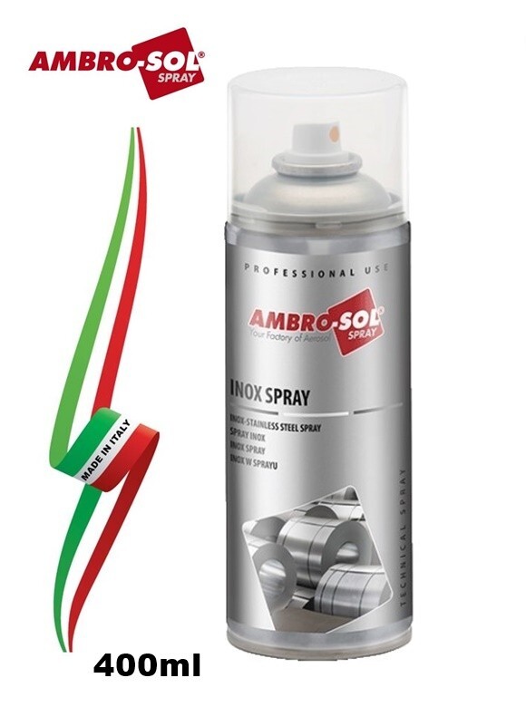 VERNICE RIVESTIMENTO ZINCANTE SPRAY ZINCO INOX 400ml "AMBRO-SOL" MADE IN ITALY