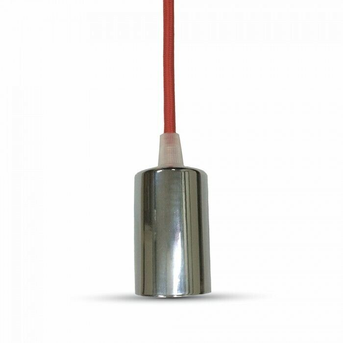 Lampadario stile cromo E27 con portalampada Rossa - V-Tac 3791