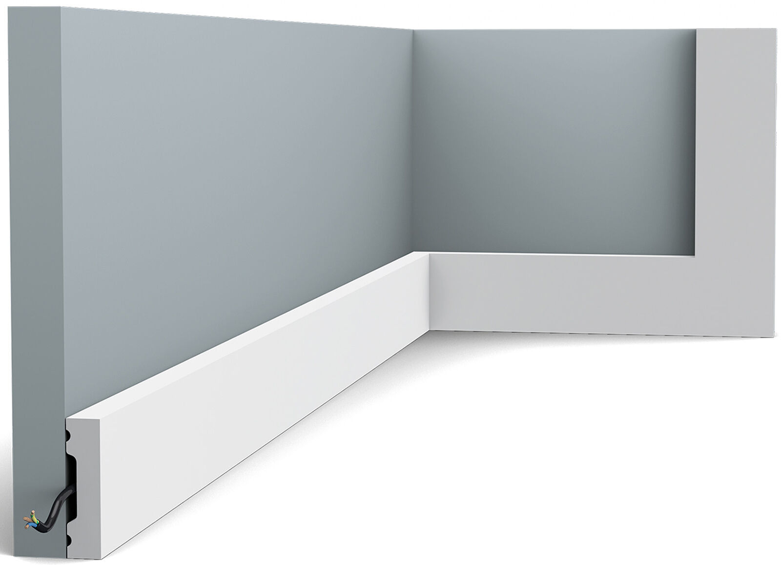 Orac Decor SX162 Battiscopa Zoccolo Parete Polistirene Bianco Esterno 200x4x1 cm
