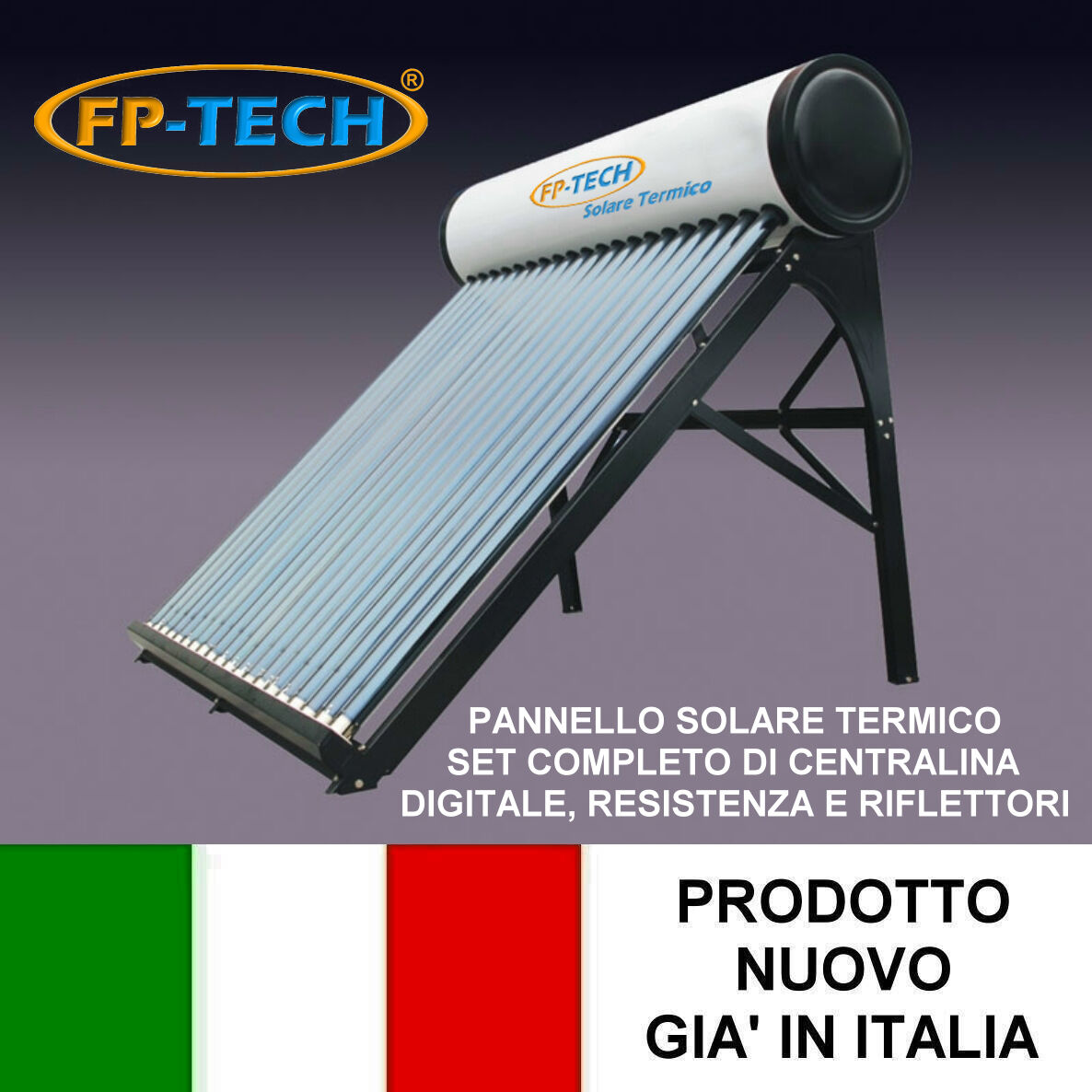 PANNELLO SOLARE TERMICO ACQUA CALDA ACCIAIO INOX 180 LT TUBI SOTTOVUOTO NATURALE