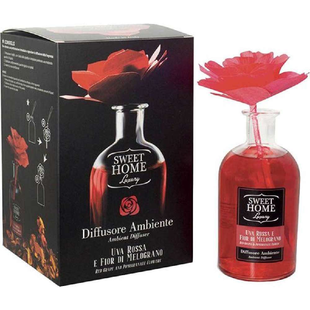 Sweet Home Luxury Profumatore Ambiente Con Fiore Uva Rossa e Melograno 250ml