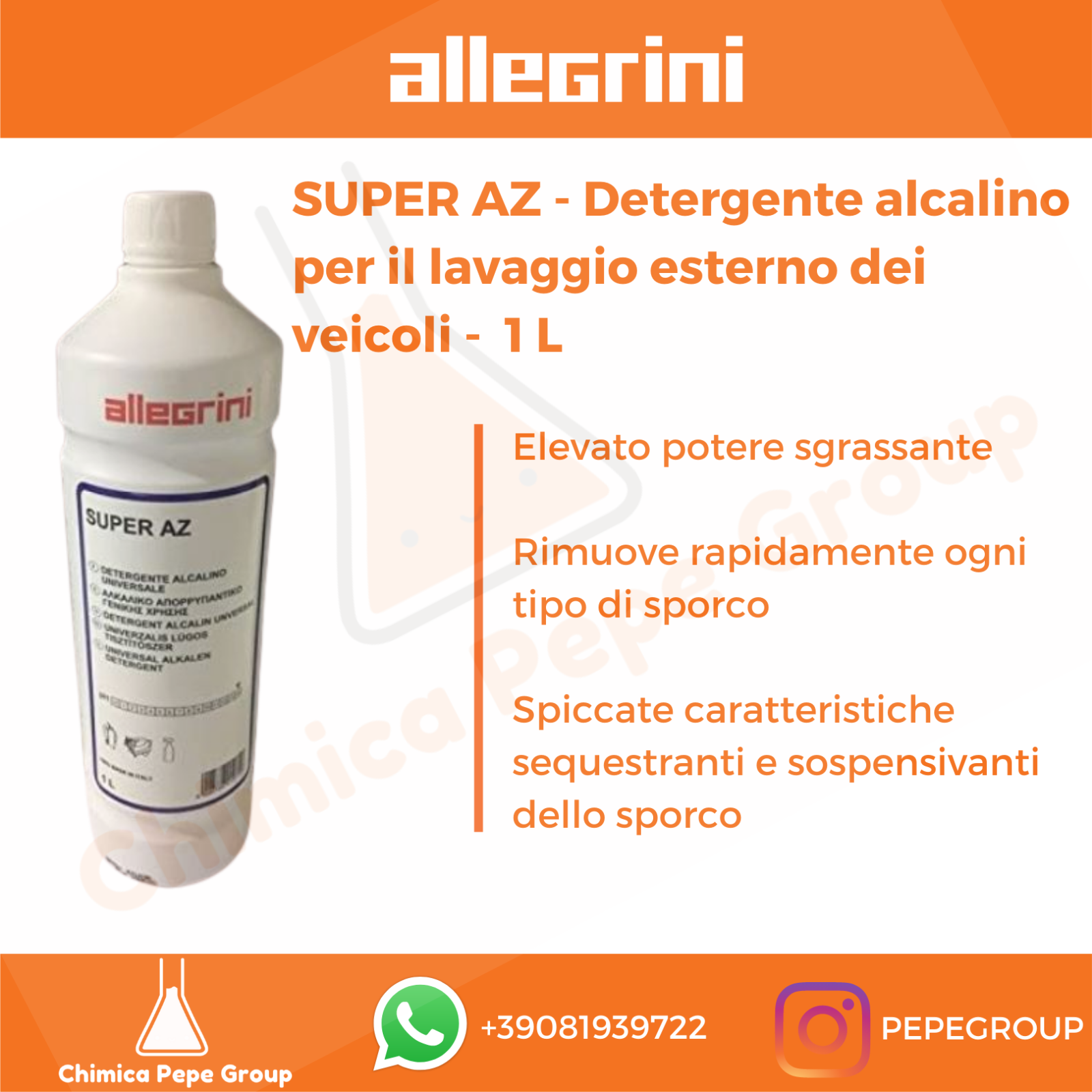 SUPER AZ 1L Allegrini - DETERGENTE ALCALINO lavaggio ESTERNO VEICOLI