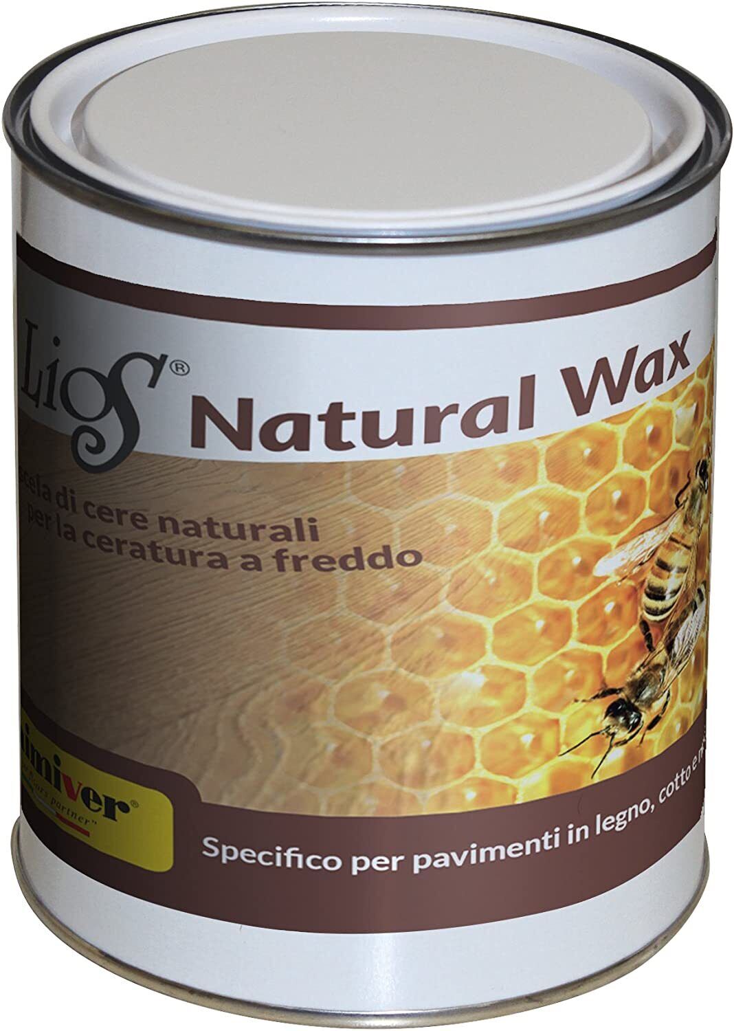 LIOS® Natural Wax Cera pregiata per parquet, Pavimenti in Cotto e mobili  1 LT