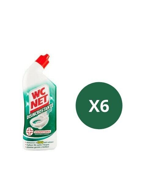 WC NET DISINCROSTANTE Disinfettante Gel per Sanitari e Superfici - 700mL x 6pz